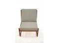 Teak framed Danish easy chair with cushions for reupholstery.