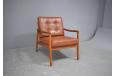 France and Daverkosen model FD119 armchair in brown leather designed by Ole Wanscher