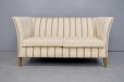 Classic box-frame 2 seat sofa in striped wool upholstery - view 4