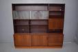 Vintage Danish design roseowod cabiner with sliding glass doors