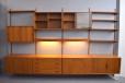 Kai Kristiansen design vintage teak 4 bay FM system with inbuilt lighting