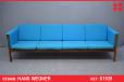 Hans Wegner vintage rosewood frame 4 seat sofa for re-upholstery - view 1