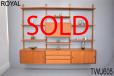 Poul Cadovius vintage teak ROYAL system shelves with bar cabinet | 3 bay - view 1