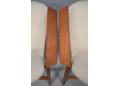 Lipped armrests on Danish chairs with new ALPACA wool upholstery and teak frames.