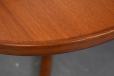 Oval teak dining table with pedestal legs produced by Vejle stole and mobelfabrik