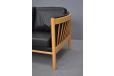 3 Seater black leather sofa with beech frame | Stouby - view 6