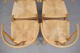 Midcentury Hans Wegner design CH24 dining chairs in light oak and papercord