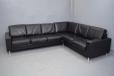 2000s design black leather corner sofa for sale