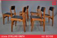 Set of 6 vintage teak dining chairs produced by Dyrlund Smith - view 1