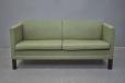 Danish design compact 2 seater sofa in original green wool upholstery