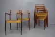 Niels O Moller design vintage rosewood dining chairs with 2 carvers