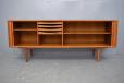 Vintage teak sideboard with tambour doors produced by Bernhard Pedersen & Son - view 8