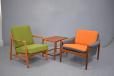 Matching green upholstery used on Edvard Kindt Larsen design armchair 