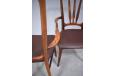Pair of rosewood and leather carver dining chairs with high back. Ingrid