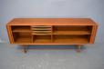 Vintage teak sideboard with tambour doors produced by Bernhard Pedersen & Son - view 7