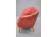 Illums Bolighus copenhagen 2 seater sofa in red cherry leather with light oak legs