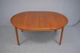 Vintage circular dining table in teak on triangular legs - view 8