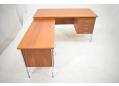 Danish desk with side annex produced by Scanflex in teak.