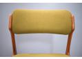 1965 design Erik Buch chair with green fabric seat.