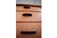 Each drawer is fitted with a pair of cup handles in teak.