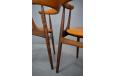 Set of 8 vintage rosewood dining chairs with mustard yellow vinyl upholstery model BA113