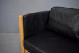 3 Seater black leather sofa with beech frame | Stouby - view 8