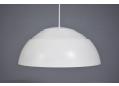 White pendant light designed by Arne Jacobsen