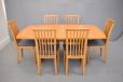 Light oak Skovby dining table with 6 side chairs - view 3