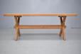 Vintage oak coffee table with tiled top and solid oak construction