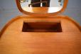 Elegant vinatge teak curved desk with mirror by Carl Malmsten