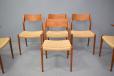 1951 design model 71 side chairs and model 55 carver chairs in teak