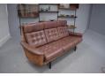 Stylish sofa with suede and ox leather upholstery.