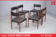 Set of 6 rosewood and black leather dining chairs by Danish Mobelfabrik - view 1