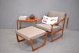 Midcentury teak armchair with footstool from France & Son - view 11