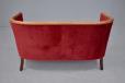 Vintage 2 seat curved frame sofa with in red velvet upholstery - view 10