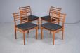 Set of 4 vintage teak dining chairs with leather upholstery | Erling Torvitz design - view 2