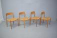 Set of 4 oak frame model 75 dining chairs by Niels Moller