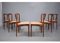 Set of 6 Juliane chairs in rosewood, Johannes Andersen design.