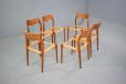 Set of 6 vintage teak frame dining chairs for reupholstery