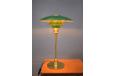 Green and gold vintage table lamp produced by Louis Poulsen model PH3/2