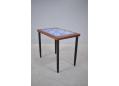 Vintage rosewood sidetable with blue pattern tiled to top