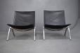 Poul Kjaerholm design PK22 easy chair in steel and black leather