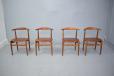 Rare Hans Wegner set of 4 dining chairs in beech  - Model 4340