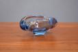 Per Lutken blue glass ashtray made by Holmegaard