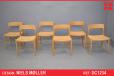 Set of 6 oak frame model 75 dining chairs by Niels Moller - view 1
