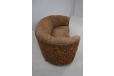 vintage kidney sofa in brown upholstery on oak feet