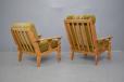 Pair of solid oak armchairs by Danish Mobelfabrik