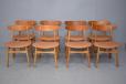 CH30 dining chairs with teak back support made by Carl Hansen & son
