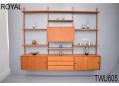 Poul Cadovius wallmounted shelves with bar cabinet | ROYAL system 