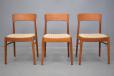 Midcentury teak frame dining chair with upholstered seat by Korup Stolefabrik
